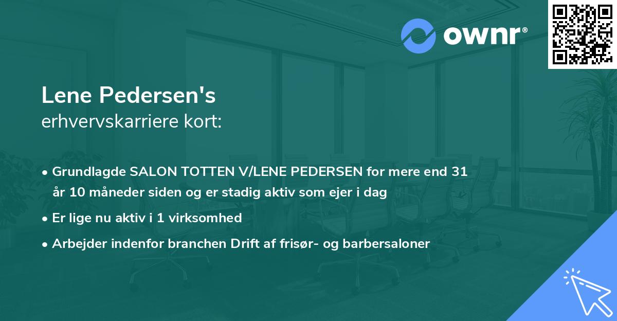 Lene Pedersen's erhvervskarriere kort