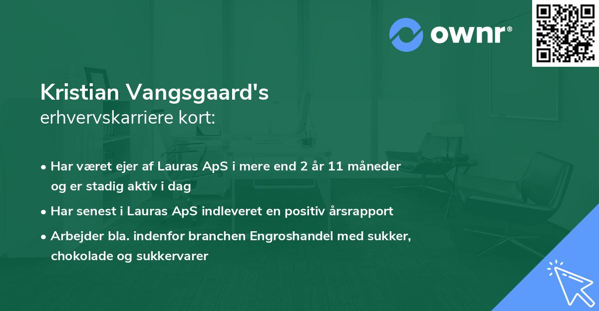 Kristian Vangsgaard's erhvervskarriere kort
