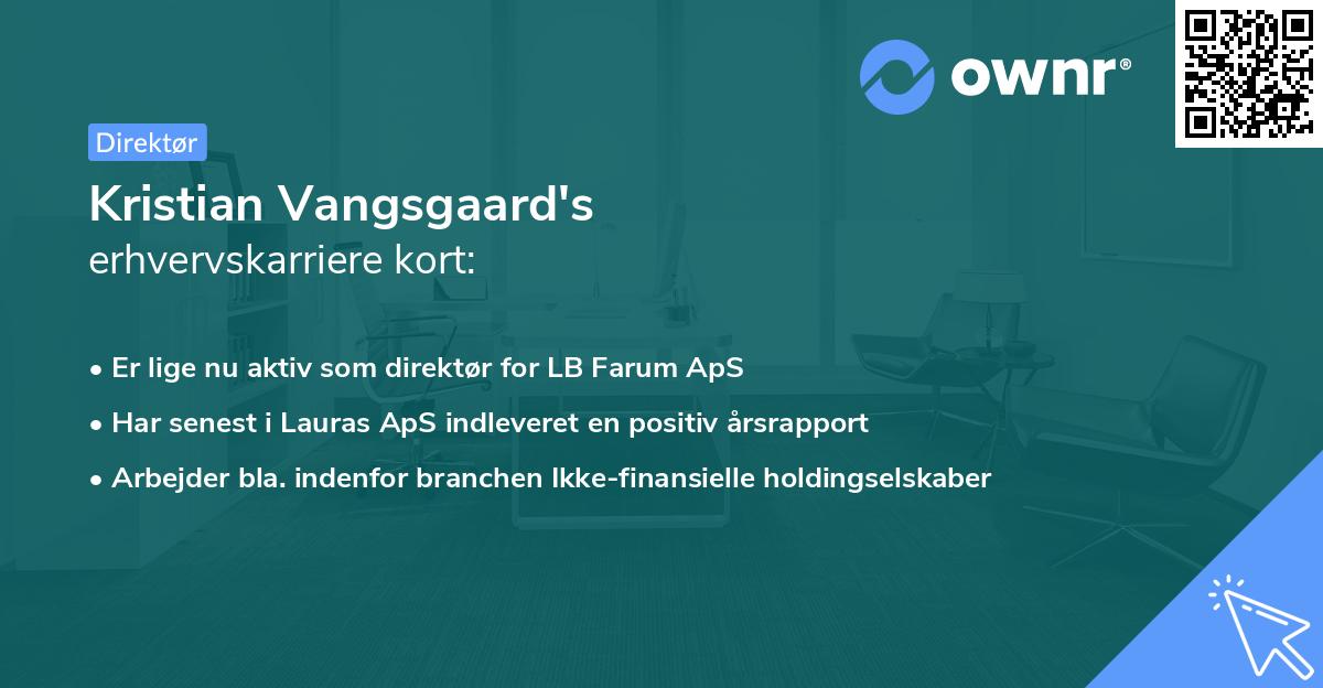 Kristian Vangsgaard's erhvervskarriere kort