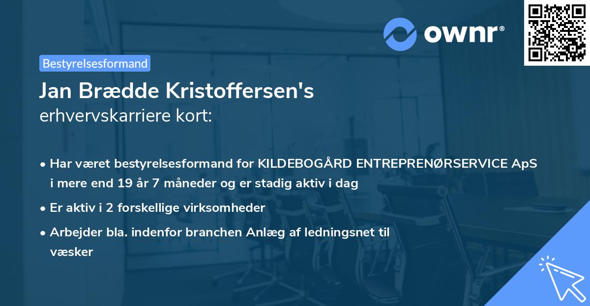 Jan Brædde Kristoffersen's erhvervskarriere kort