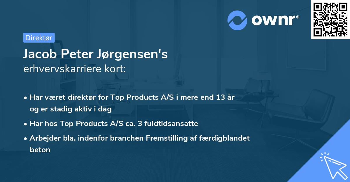 Jacob Peter Jørgensen's erhvervskarriere kort