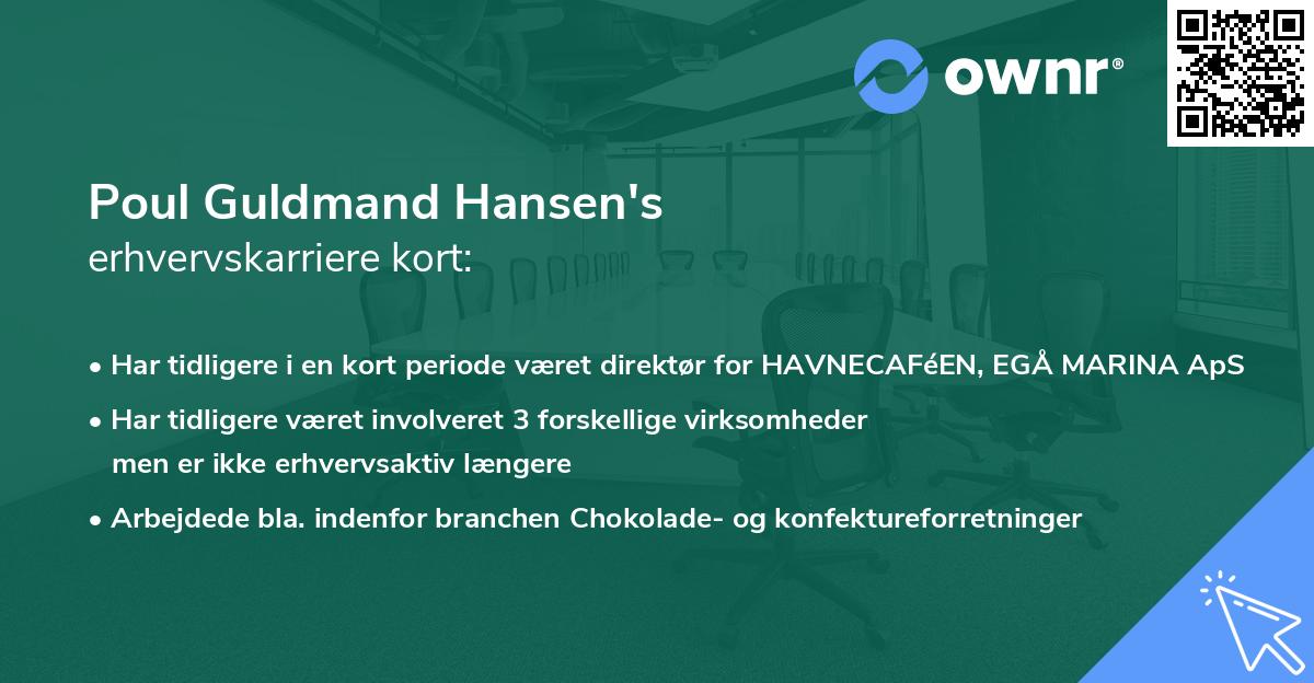 Poul Guldmand Hansen's erhvervskarriere kort
