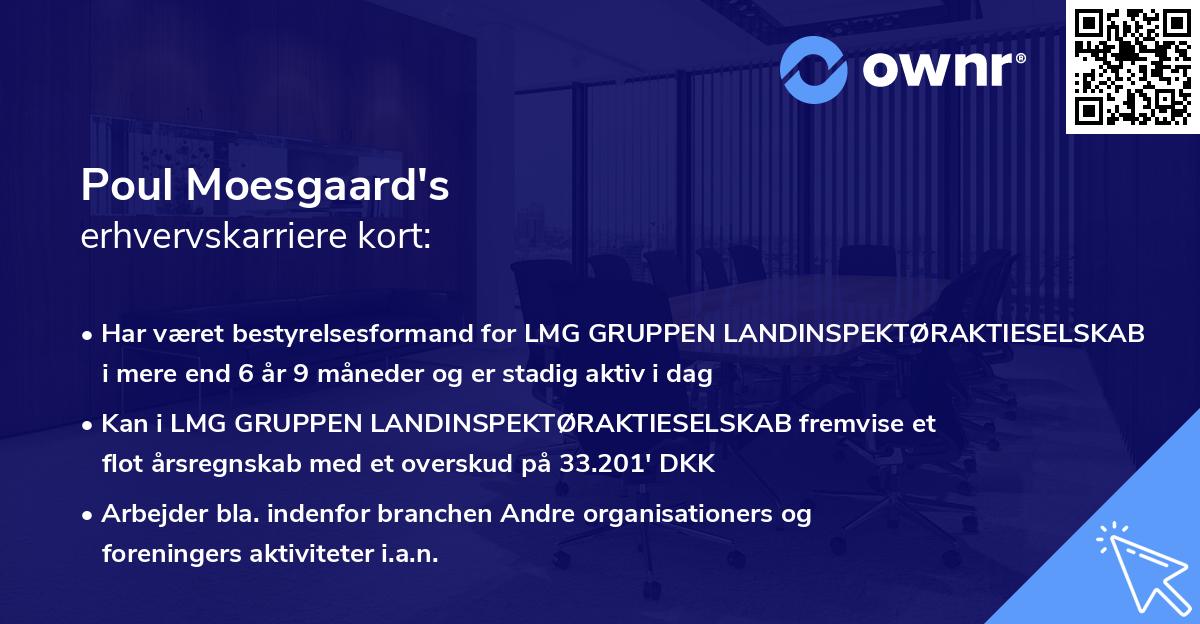 Poul Moesgaard's erhvervskarriere kort