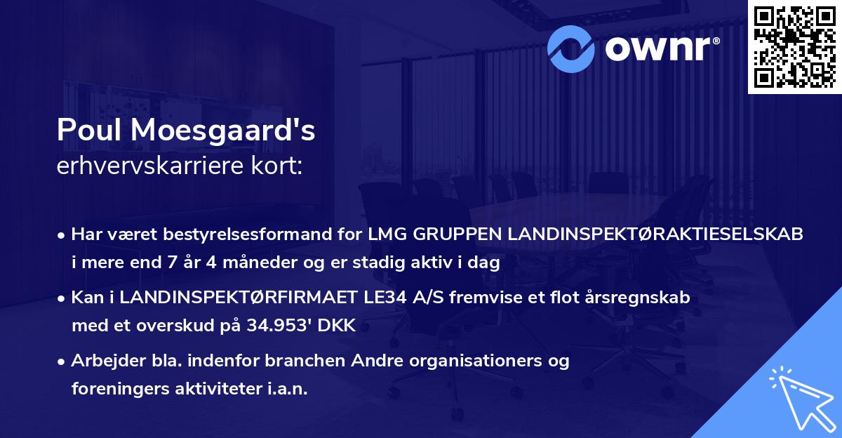 Poul Moesgaard's erhvervskarriere kort
