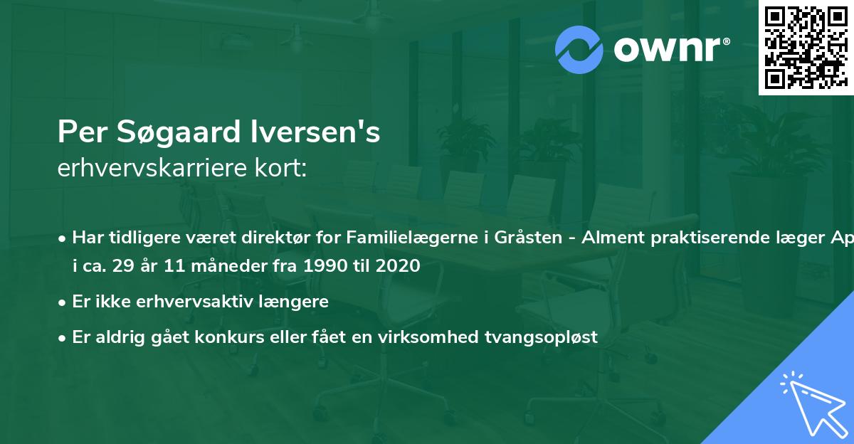 Per Søgaard Iversen's erhvervskarriere kort