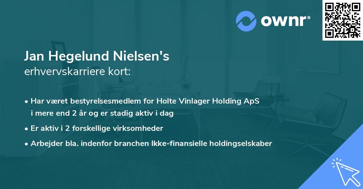 Jan Hegelund Nielsen's erhvervskarriere kort
