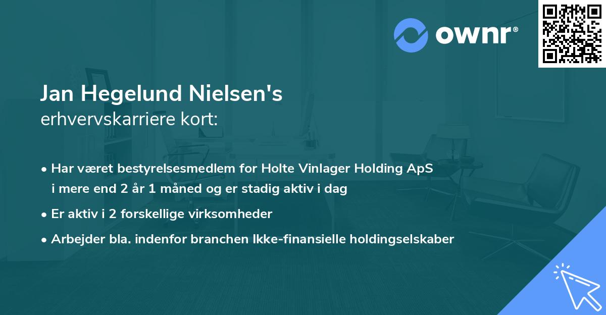 Jan Hegelund Nielsen's erhvervskarriere kort
