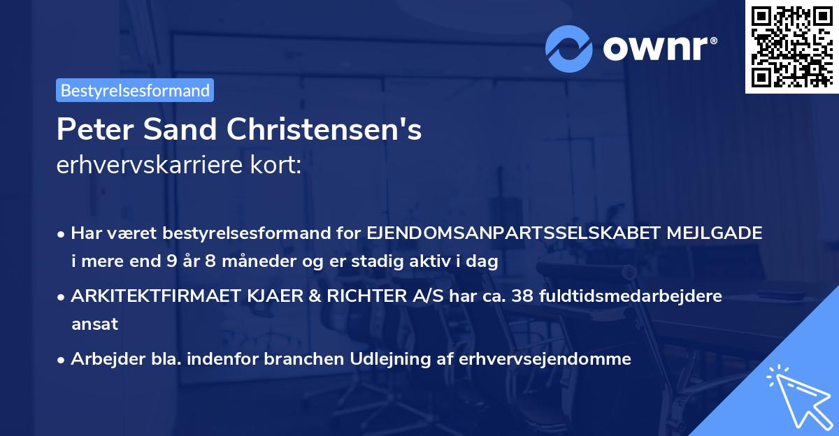Peter Sand Christensen's erhvervskarriere kort