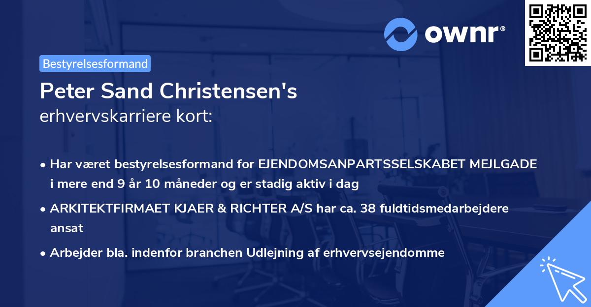 Peter Sand Christensen's erhvervskarriere kort