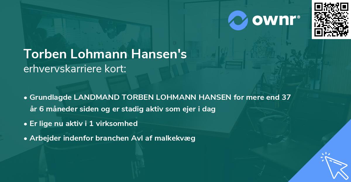 Torben Lohmann Hansen's erhvervskarriere kort