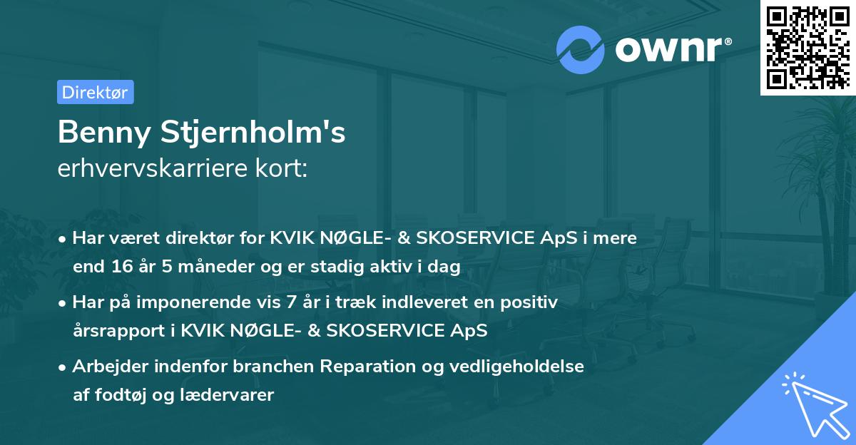 Benny Stjernholm's erhvervskarriere kort