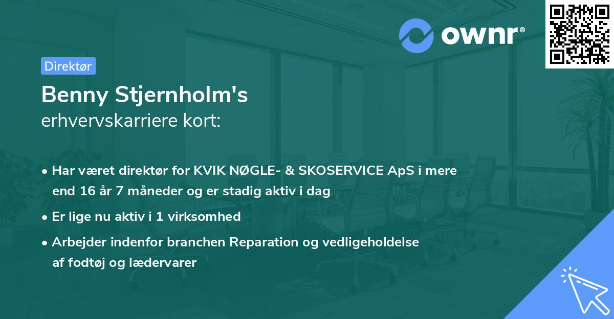 Benny Stjernholm's erhvervskarriere kort