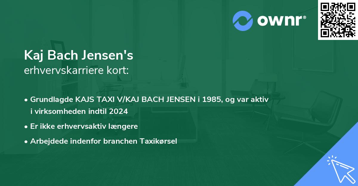 Kaj Bach Jensen's erhvervskarriere kort