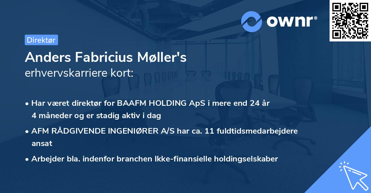 Anders Fabricius Møller's erhvervskarriere kort