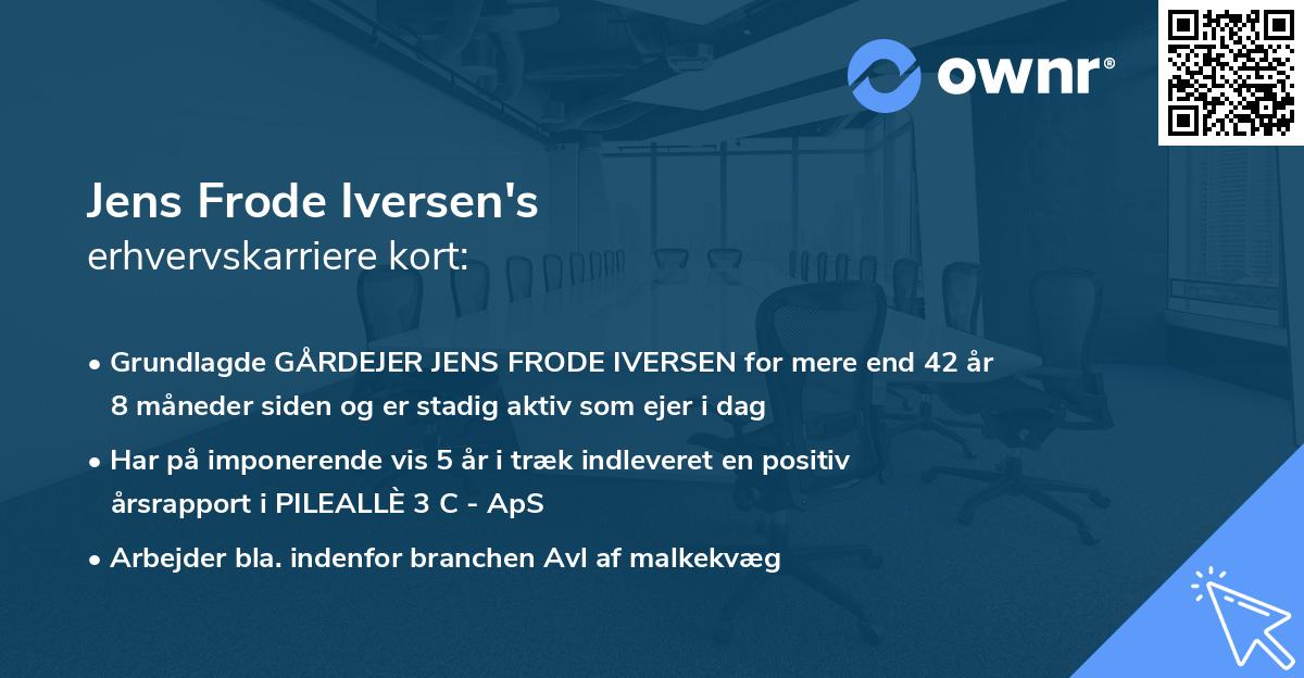 Jens Frode Iversen's erhvervskarriere kort