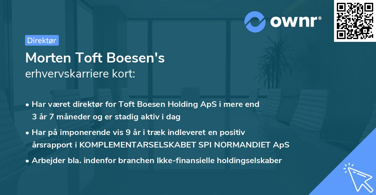 Morten Toft Boesen's erhvervskarriere kort