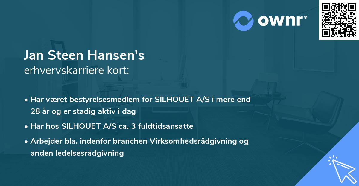 Jan Steen Hansen's erhvervskarriere kort