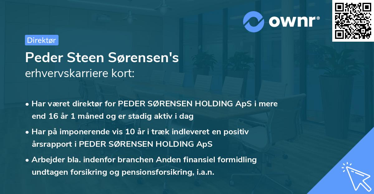 Peder Steen Sørensen's erhvervskarriere kort