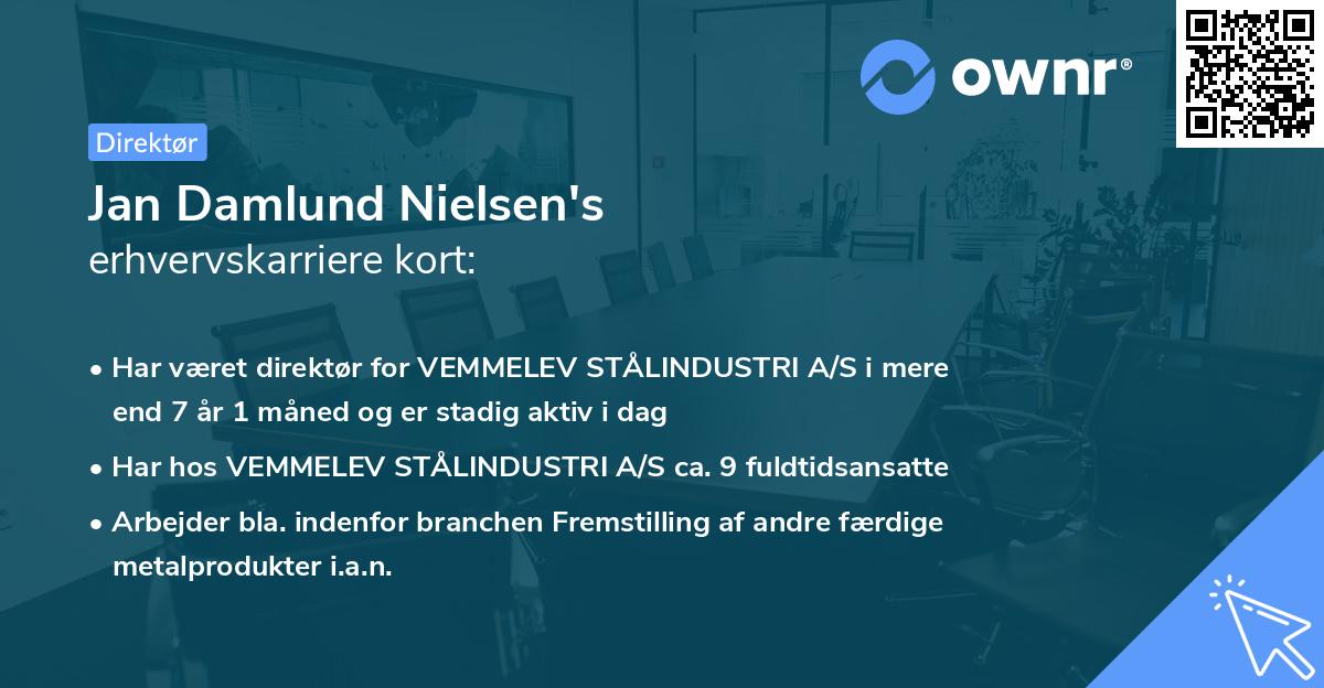 Jan Damlund Nielsen's erhvervskarriere kort