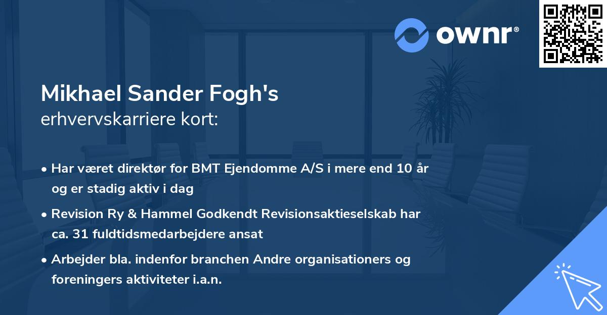 Mikhael Sander Fogh's erhvervskarriere kort