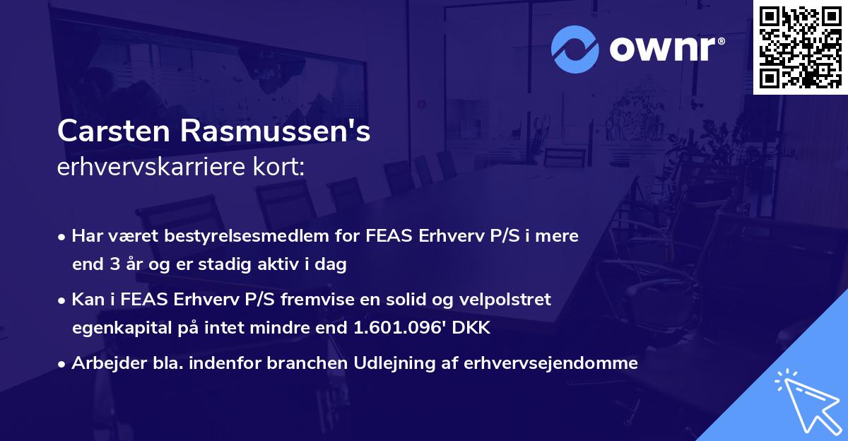 Carsten Rasmussen's erhvervskarriere kort