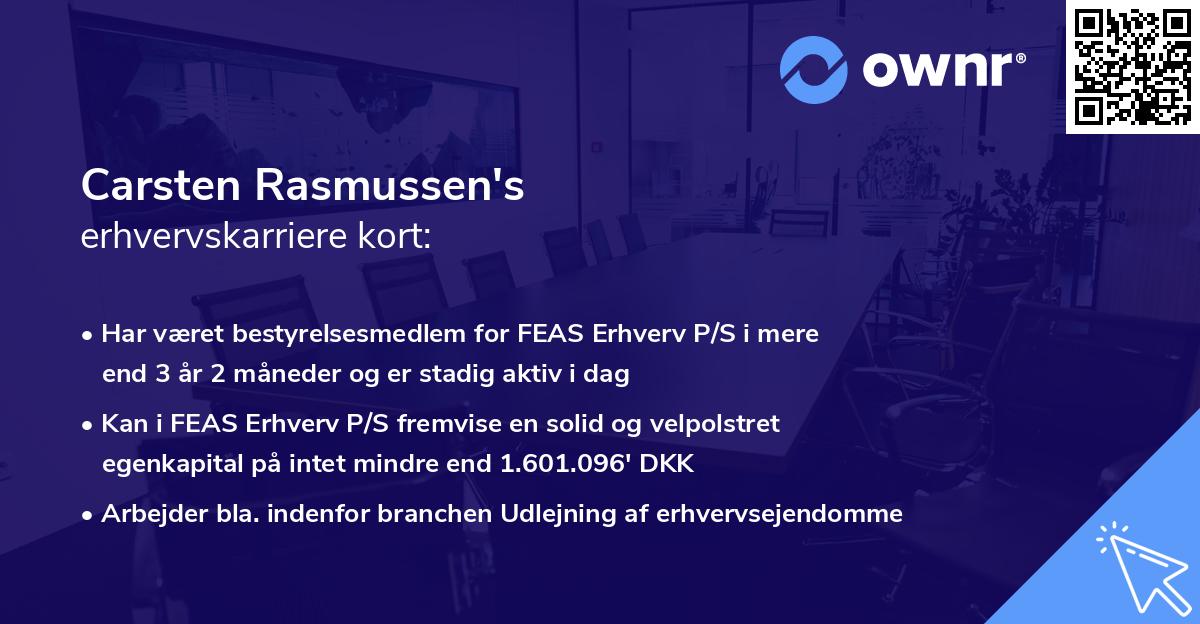Carsten Rasmussen's erhvervskarriere kort