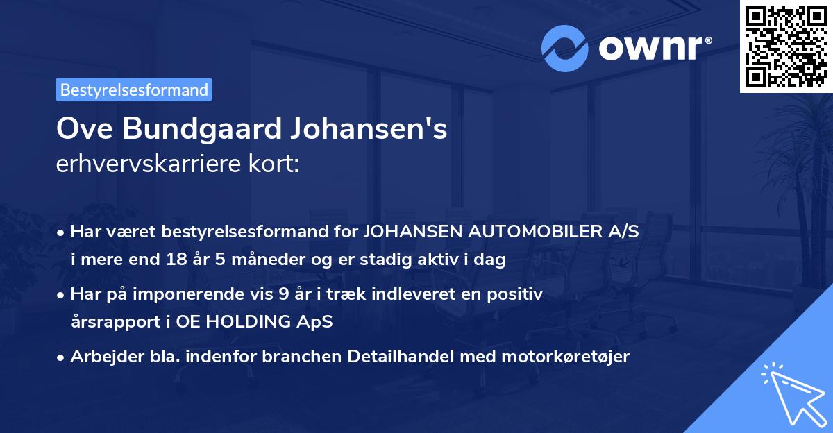Ove Bundgaard Johansen's erhvervskarriere kort