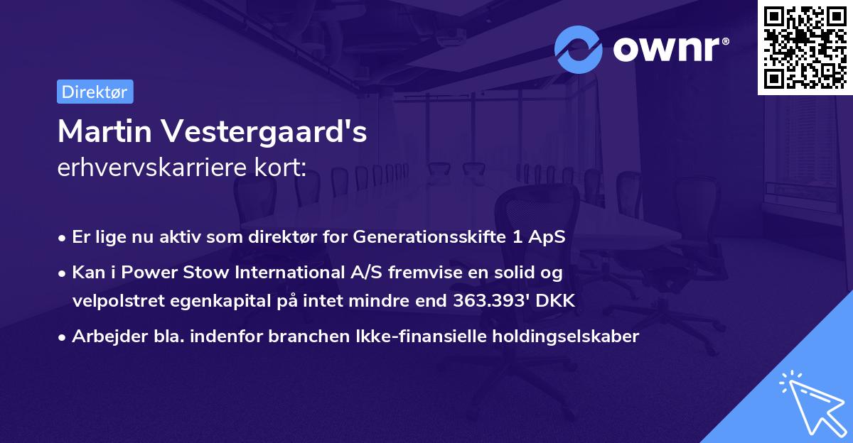 Martin Vestergaard's erhvervskarriere kort