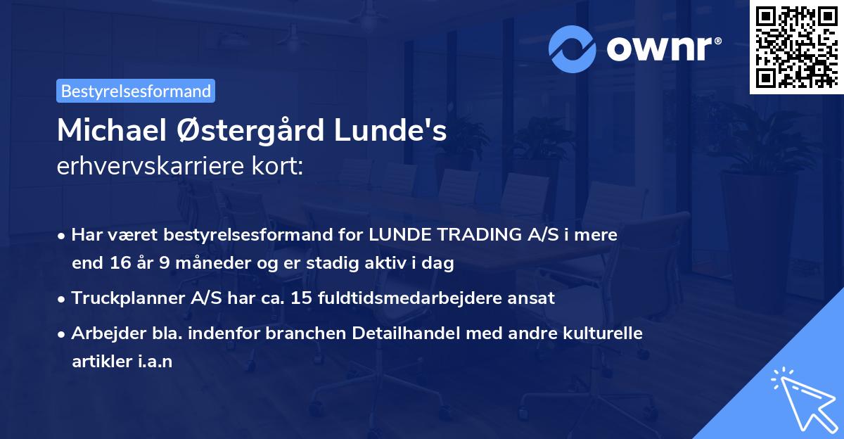 Michael Østergård Lunde's erhvervskarriere kort