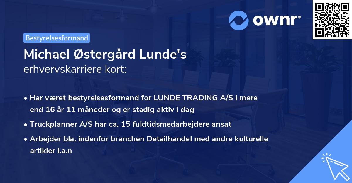 Michael Østergård Lunde's erhvervskarriere kort
