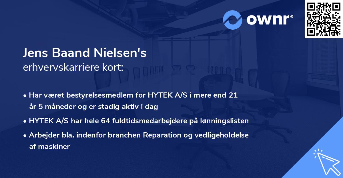 Jens Baand Nielsen's erhvervskarriere kort