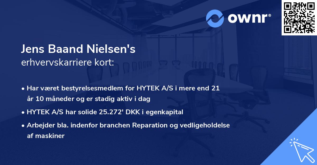 Jens Baand Nielsen's erhvervskarriere kort