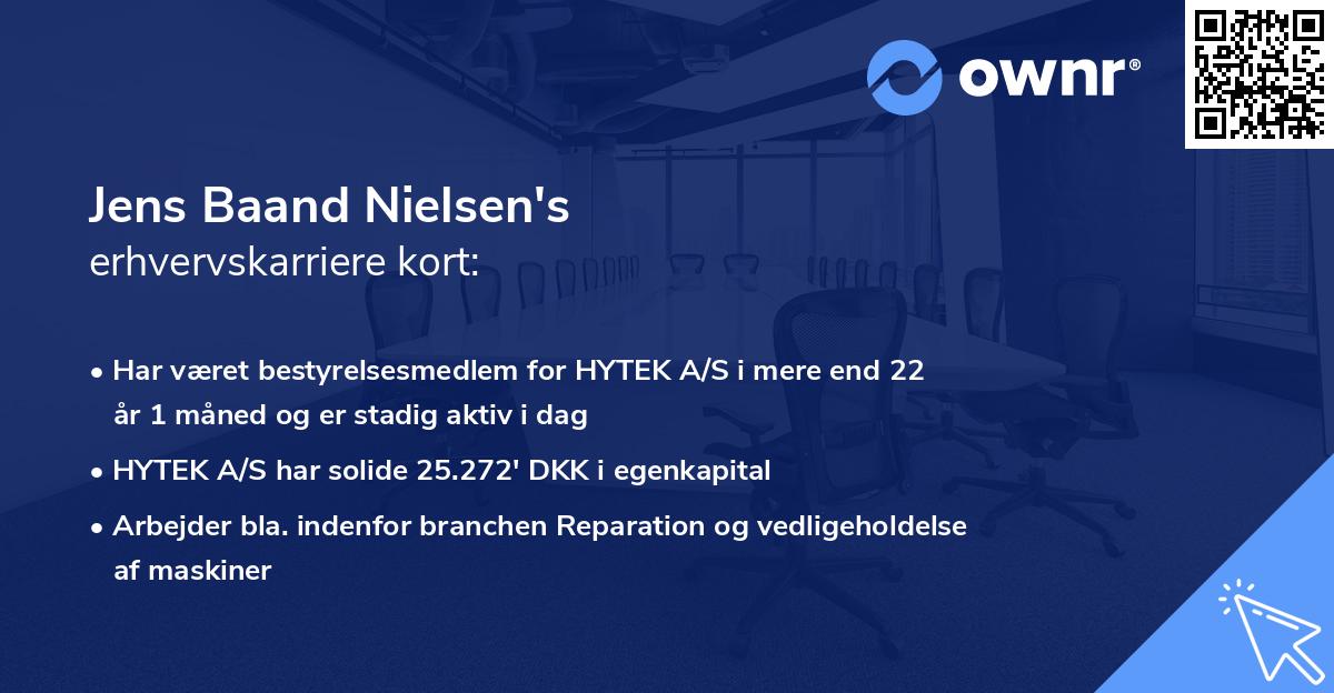 Jens Baand Nielsen's erhvervskarriere kort