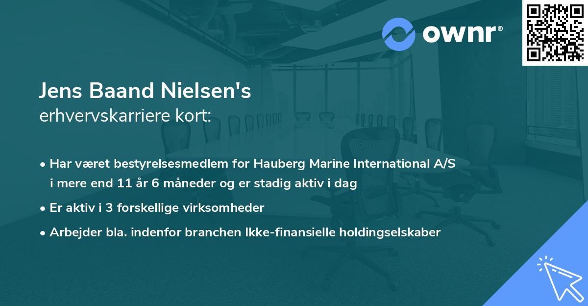 Jens Baand Nielsen's erhvervskarriere kort