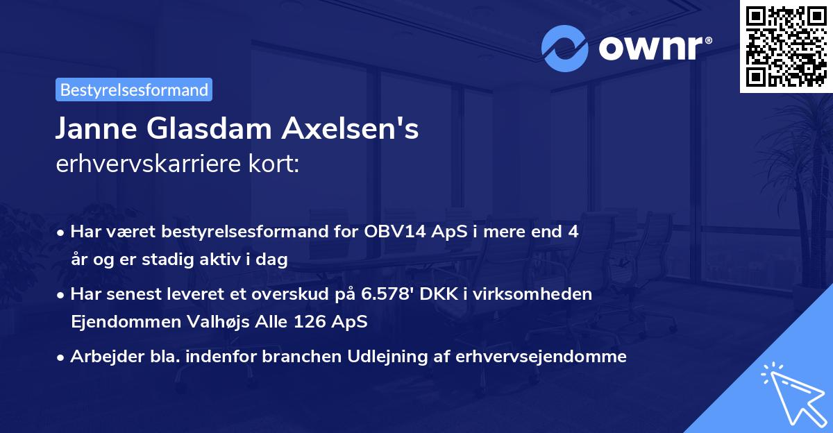 Janne Glasdam Axelsen's erhvervskarriere kort
