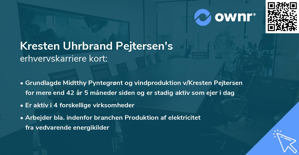 Kresten Uhrbrand Pejtersen's erhvervskarriere kort