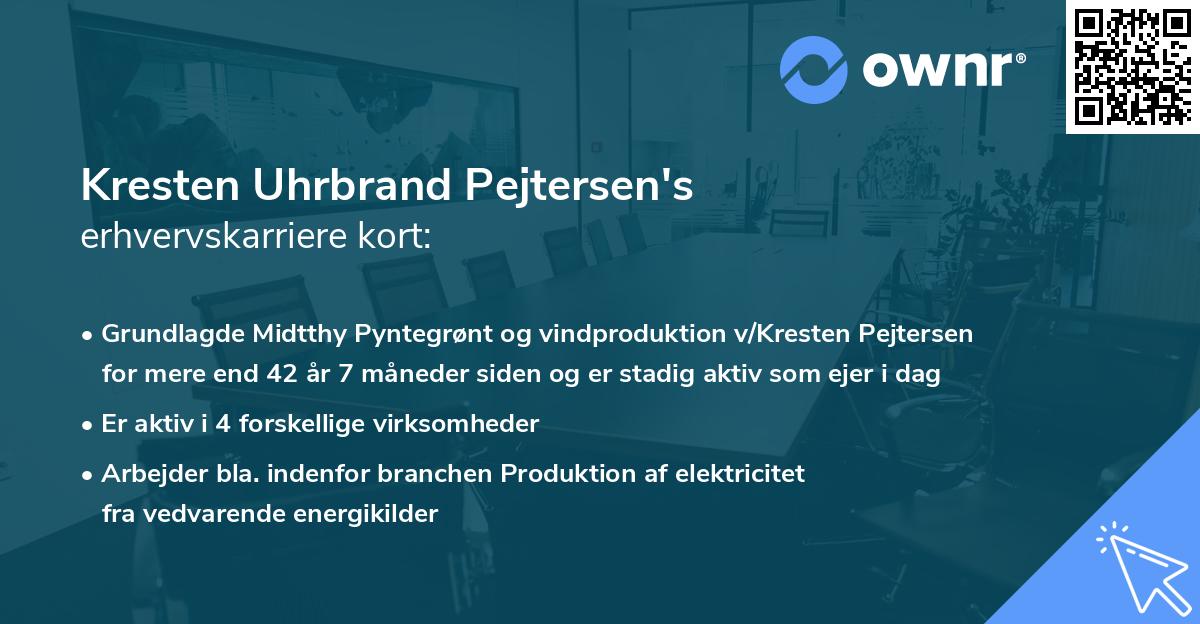Kresten Uhrbrand Pejtersen's erhvervskarriere kort