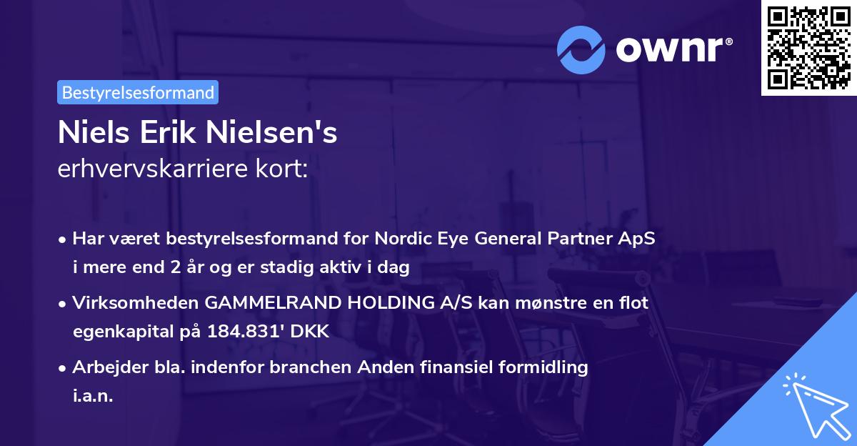 Niels Erik Nielsen's erhvervskarriere kort