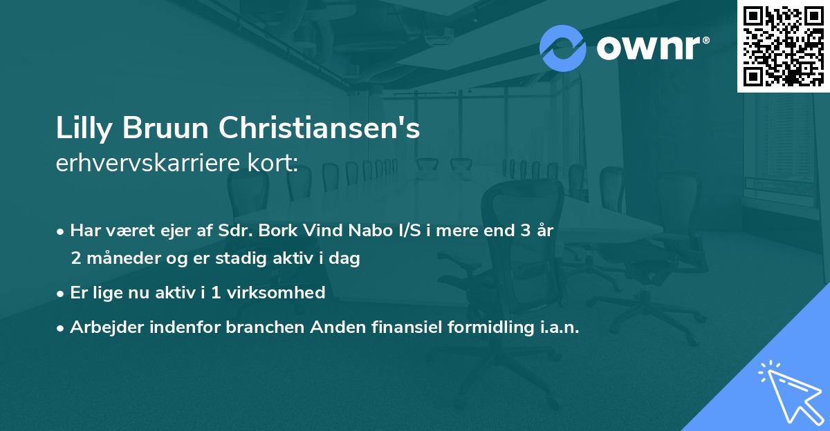 Lilly Bruun Christiansen's erhvervskarriere kort