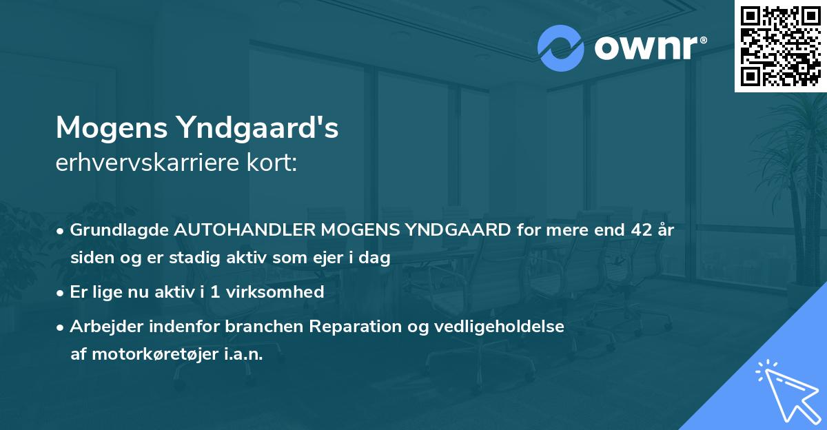 Mogens Yndgaard's erhvervskarriere kort