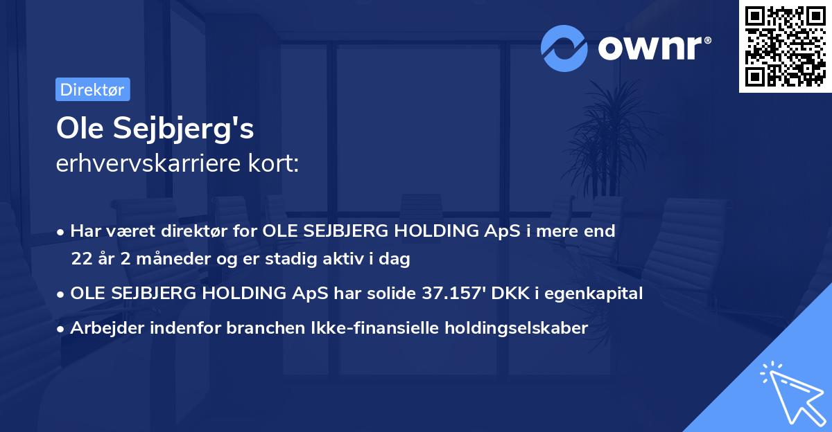 Ole Sejbjerg's erhvervskarriere kort