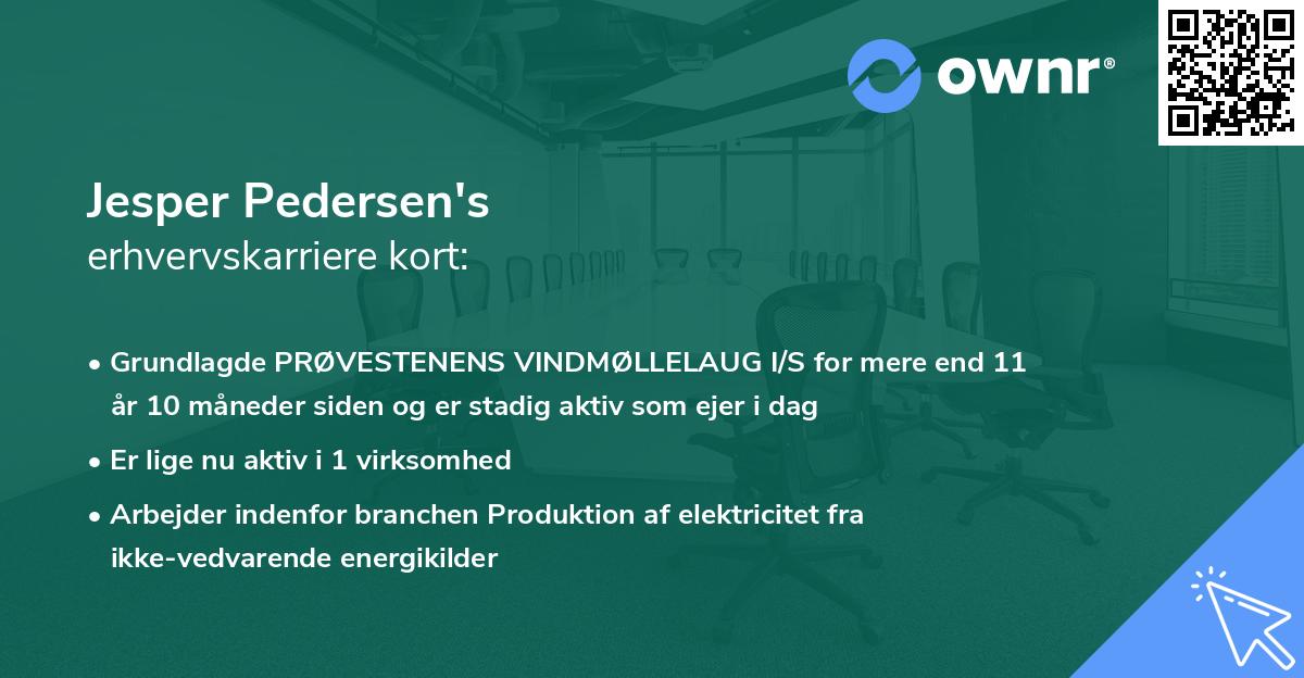 Jesper Pedersen's erhvervskarriere kort