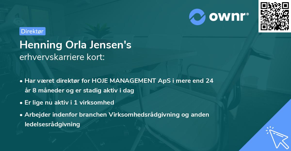 Henning Orla Jensen's erhvervskarriere kort