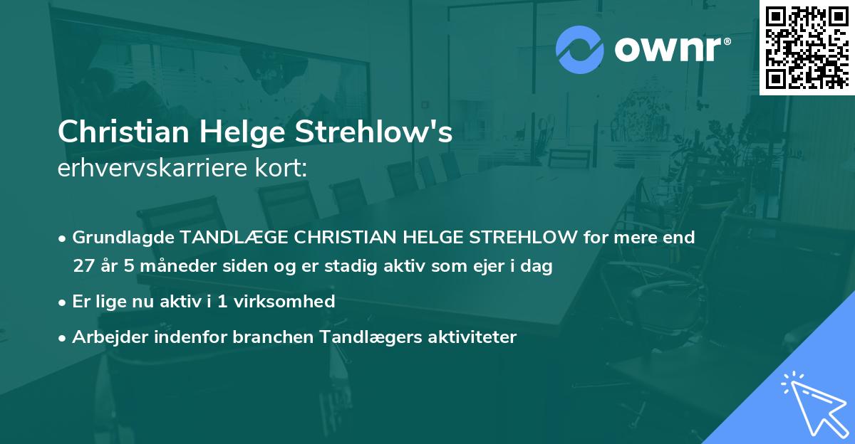 Christian Helge Strehlow's erhvervskarriere kort