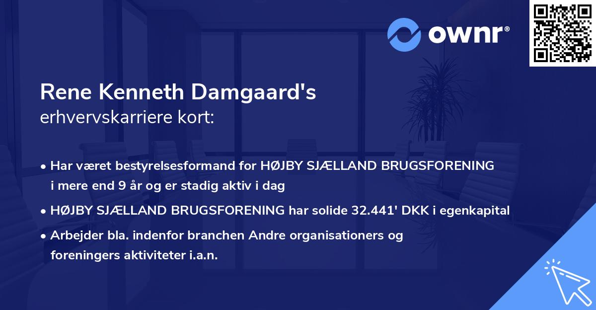 Rene Kenneth Damgaard's erhvervskarriere kort