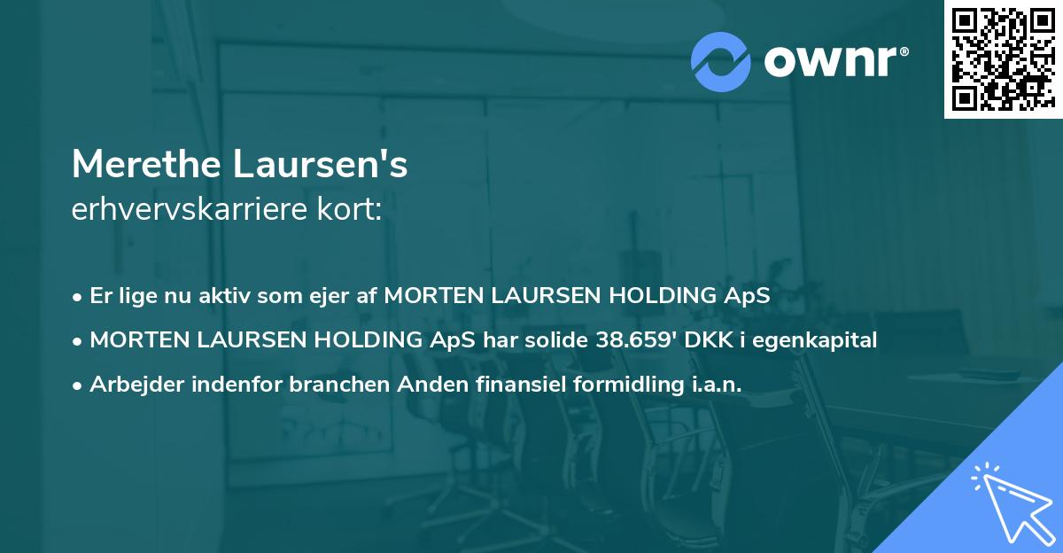 Merethe Laursen's erhvervskarriere kort