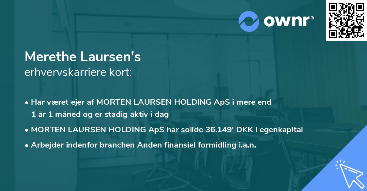 Merethe Laursen's erhvervskarriere kort