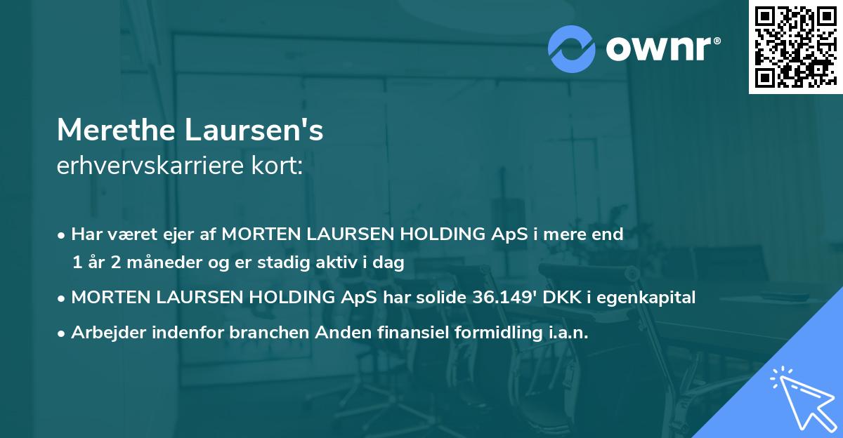 Merethe Laursen's erhvervskarriere kort