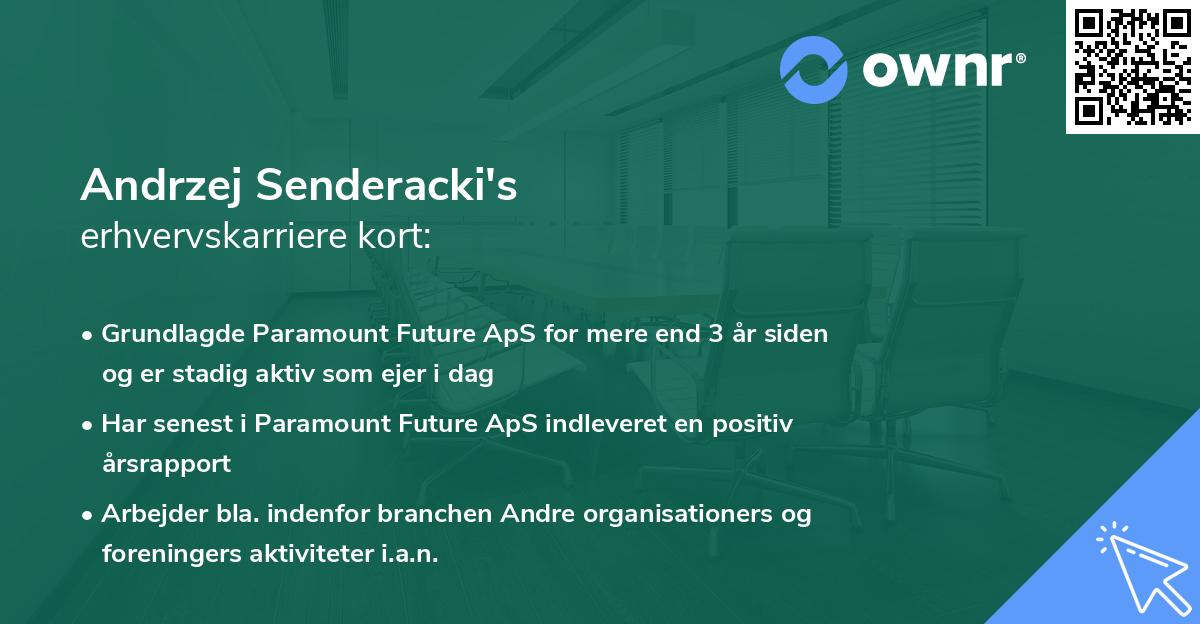 Andrzej Senderacki's erhvervskarriere kort