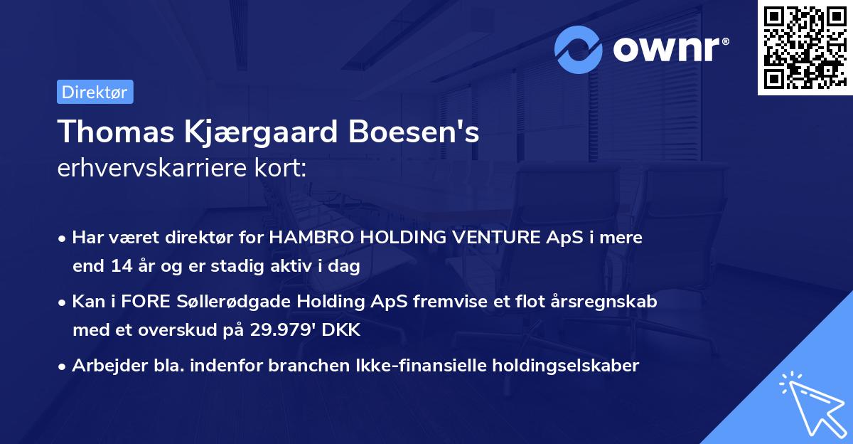 Thomas Kjærgaard Boesen's erhvervskarriere kort